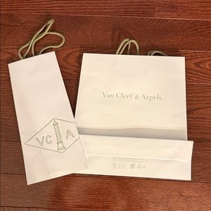 Van Cleef & Arpels White and Green Accent Bags